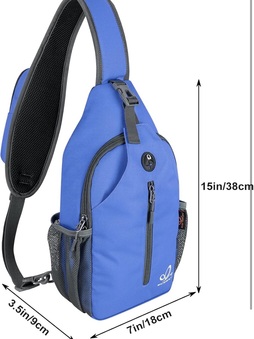 WATERFLY Crossbody Sling Backpack Sling Bag Travel Hiking Chest Bag Daypack - Picture 2 of 8
